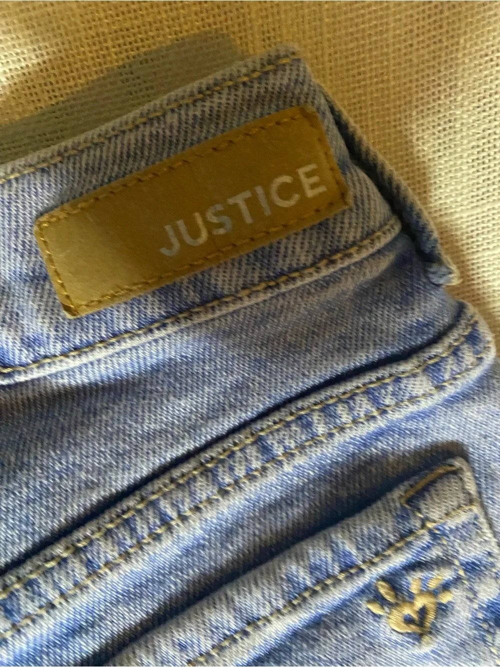 Justice Girls Distressed Medium Blue Ripped Jeans